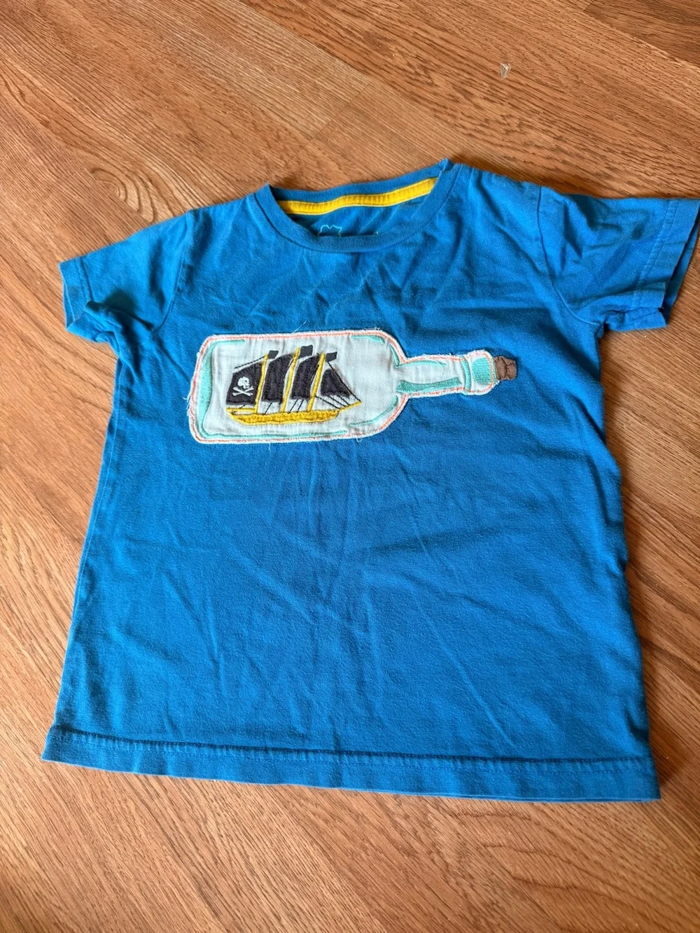 Boden Bright Blue Ship-in-Bottle Tee 4-5y